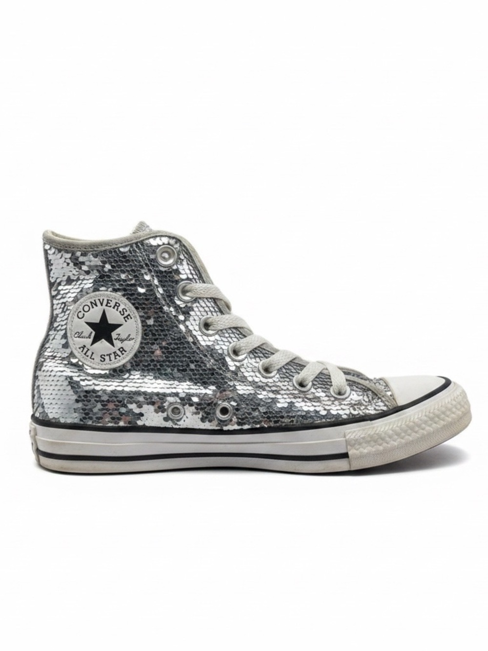 Converse Women's Silver Sequin High-Top Sneaker